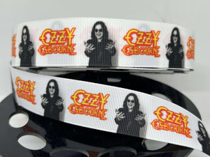 NEW 1 yard 1 Inch Ozzie Osbourne Rock Legend Custom Print Grosgrain Ribbon