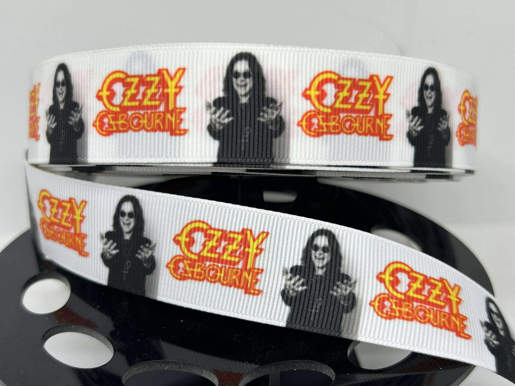 NEW 1 yard 1 Inch Ozzie Osbourne Rock Legend Custom Print Grosgrain Ribbon