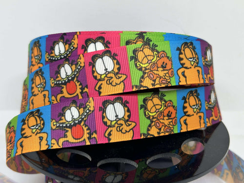 1 yard 1 inch Vintage Retro Cartoon Garfield the Cat Grosgrain Ribbon
