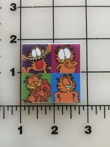New Garfield Colorful Squares (Matches Ribbon) Printed Flatback Resin