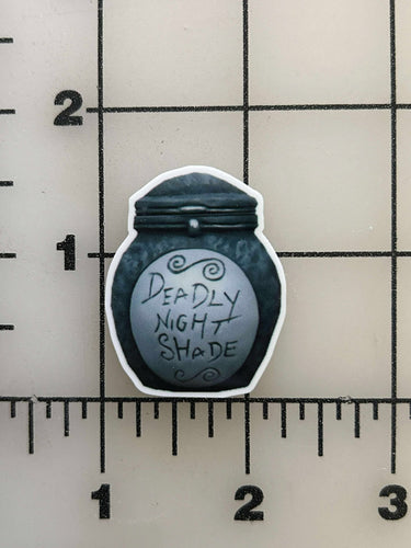 New Sally's Deadly Night Shade Jar Flat back Printed Resin