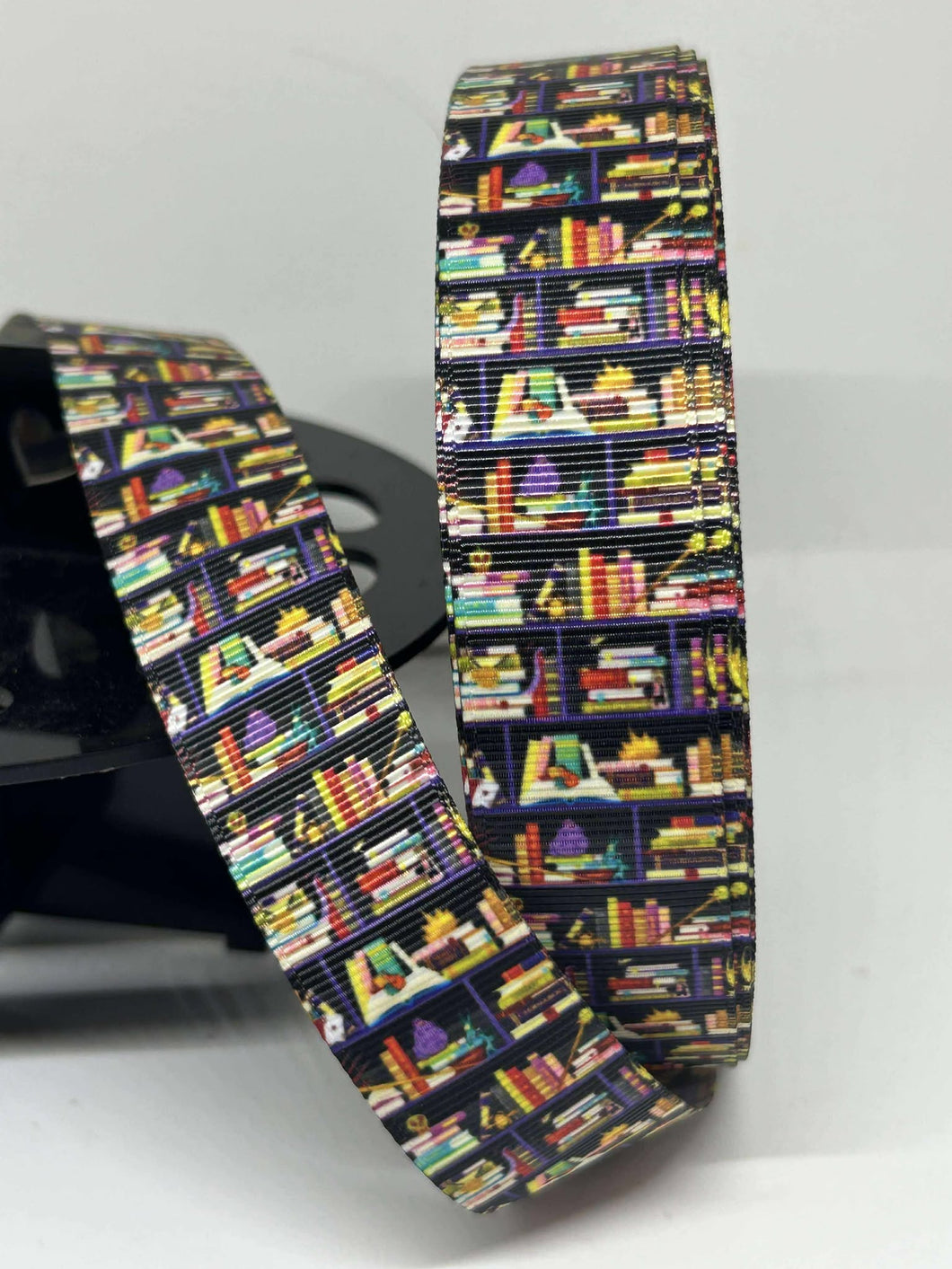 New 1 yard 1 inch Disney Bookshelf full of books  Grosgrain Ribbon