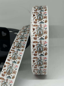 New 1 yard 1 inch Disney Castle Collage Grosgrain Ribbon