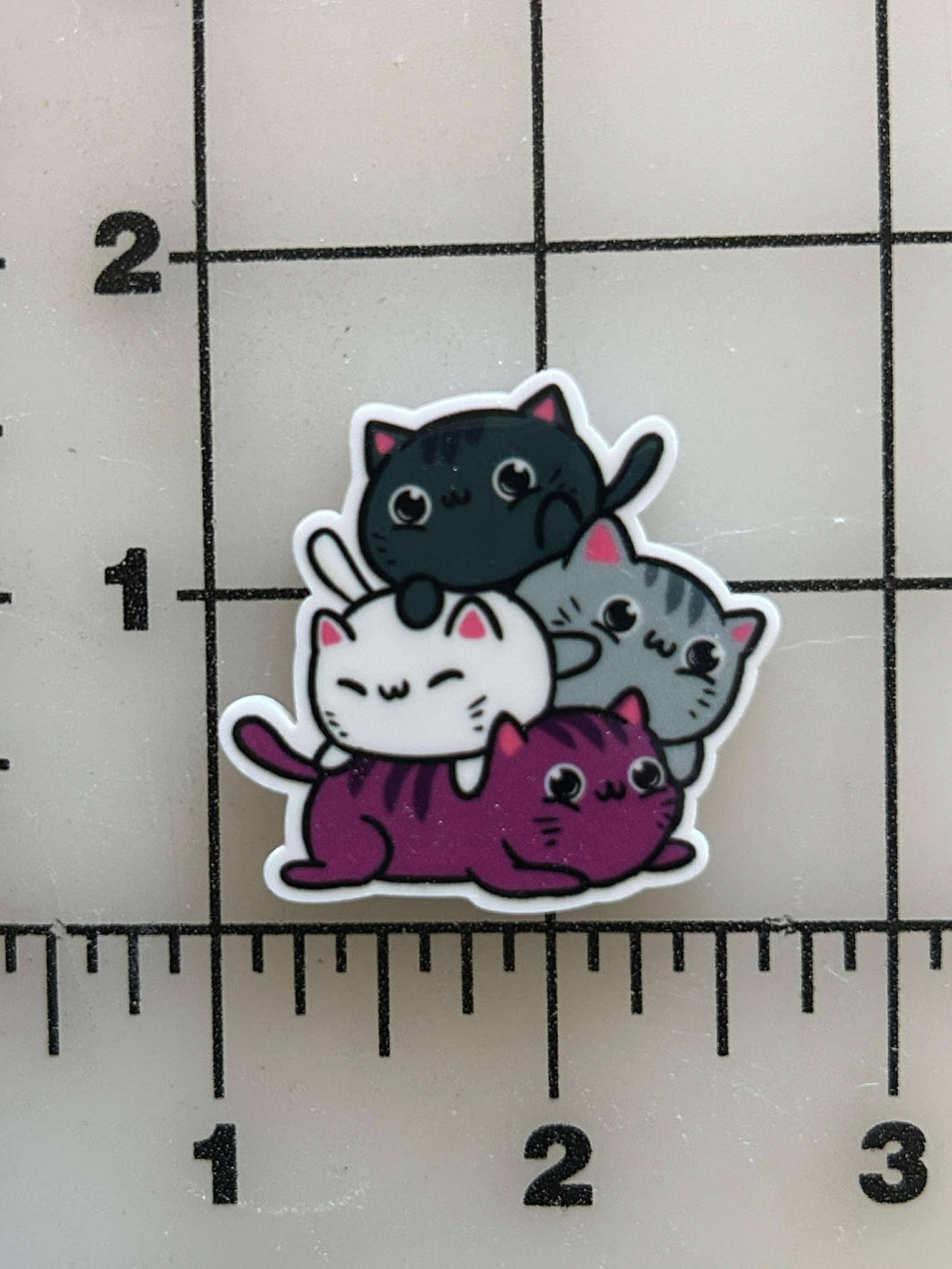 NEW Asexual Pride Flag color Kitty Pile Flat Back Printed Resin