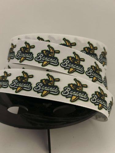 NEW 1 Yard 1 inch Savannah Banannas Baseball Team Grosgrain Ribbon