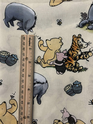 NEW 100% Cotton Classic Vintage Winnie the Pooh Custom Print Fabric (In-Stock)