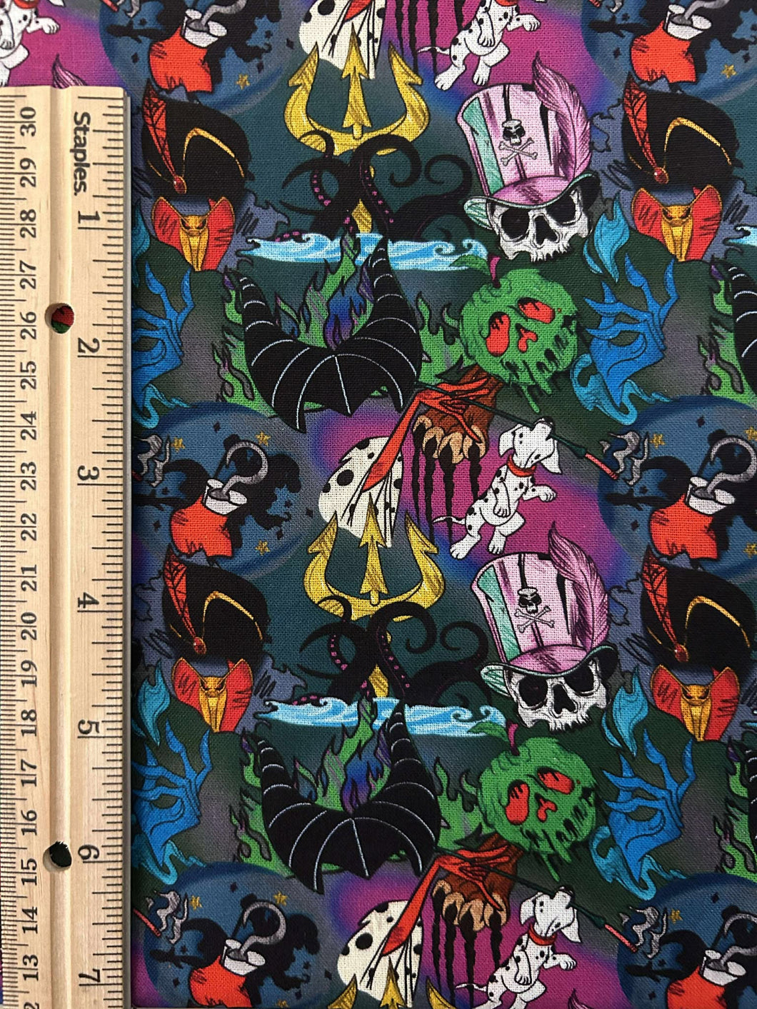 NEW 100% Cotton Disney Villians Mash-up Halloween Custom Print Fabric (In-Stock)