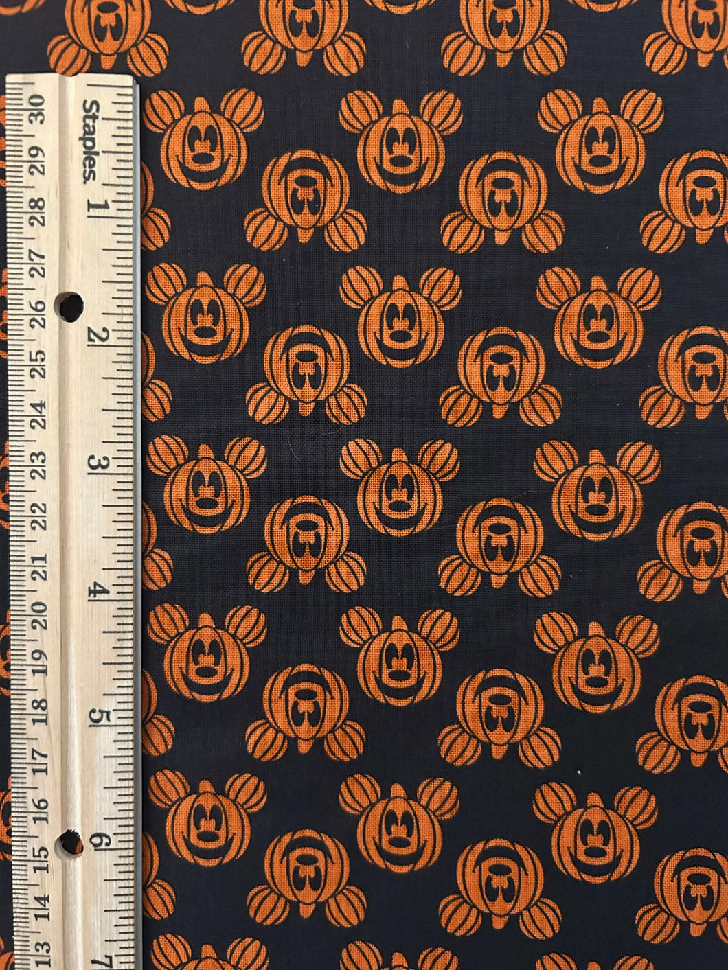 NEW 100% Cotton Mickey Pumpkin Custom Print Fabric (In-Stock)