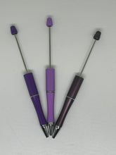 Jewel Tone (Purples) Beaded Pen Blanks, DIY Crafting Pens, Pens To Bead, Black Ink