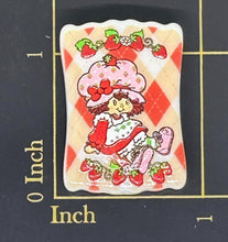 Strawberry Shortcake Raised and printed Resin Beads
