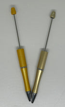 Gold and Yellow Beaded Pen Blanks, DIY Crafting Pens, Pens To Bead, Black Ink