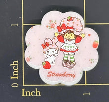 Strawberry Shortcake Raised and printed Resin Beads