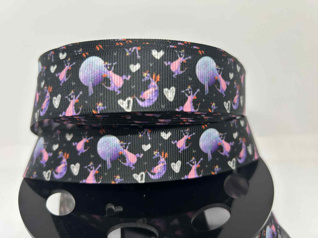 NEW 1 yard 1 inch Epcot Figment Spaceship Earth Grosgrain Ribbon