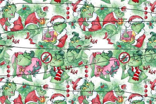 Quick Christmas Pre-Order Naughty Grinch 100% Cotton Fabric