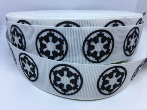 1 Yard 1 Inch Star Wars Empire Symbol (Bad Guys) Inspired Grosgrain Ribbon