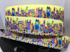 1 yard 1 Inch "It's a Small World" Disney Ride Grosgrain Ribbon