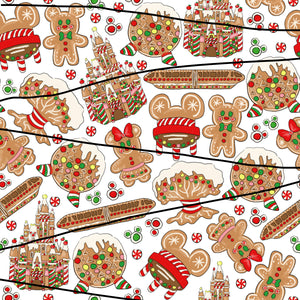 Quick Christmas Pre-Order Disney Cookies 100% Cotton Fabric (wht)