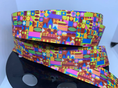 1 yard 1 inch Walt Disney World Cup Print Grosgrain Ribbon