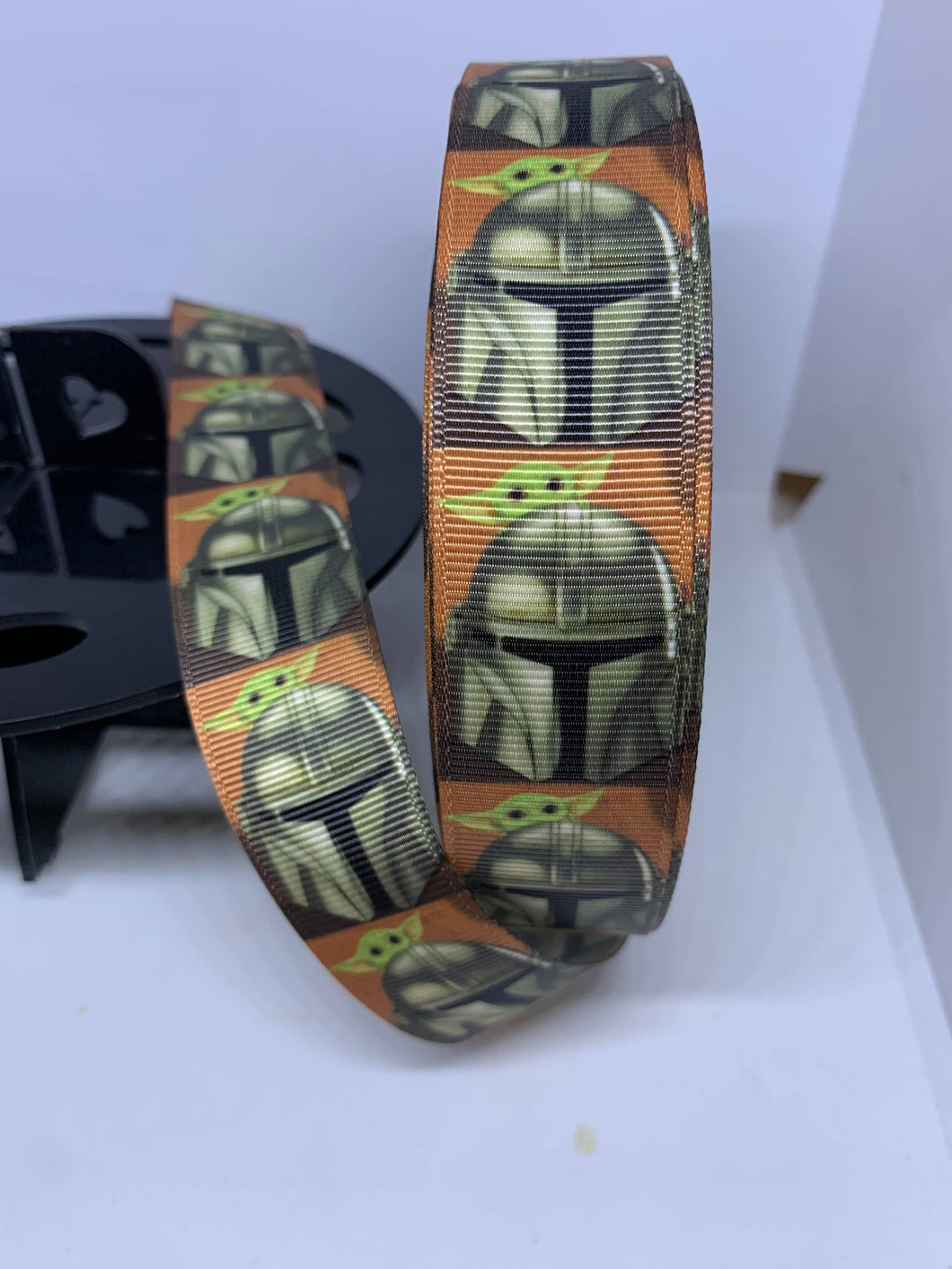 1 yard 1 inch The Child and Mando's Helmet Grosgrain Lanyard Print Ribbon