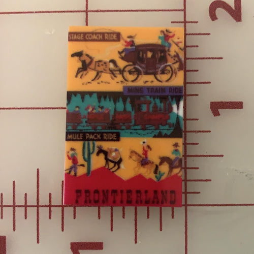 Frontierland Vintage Disney Ride Attraction Posters Flat back Printed Resin