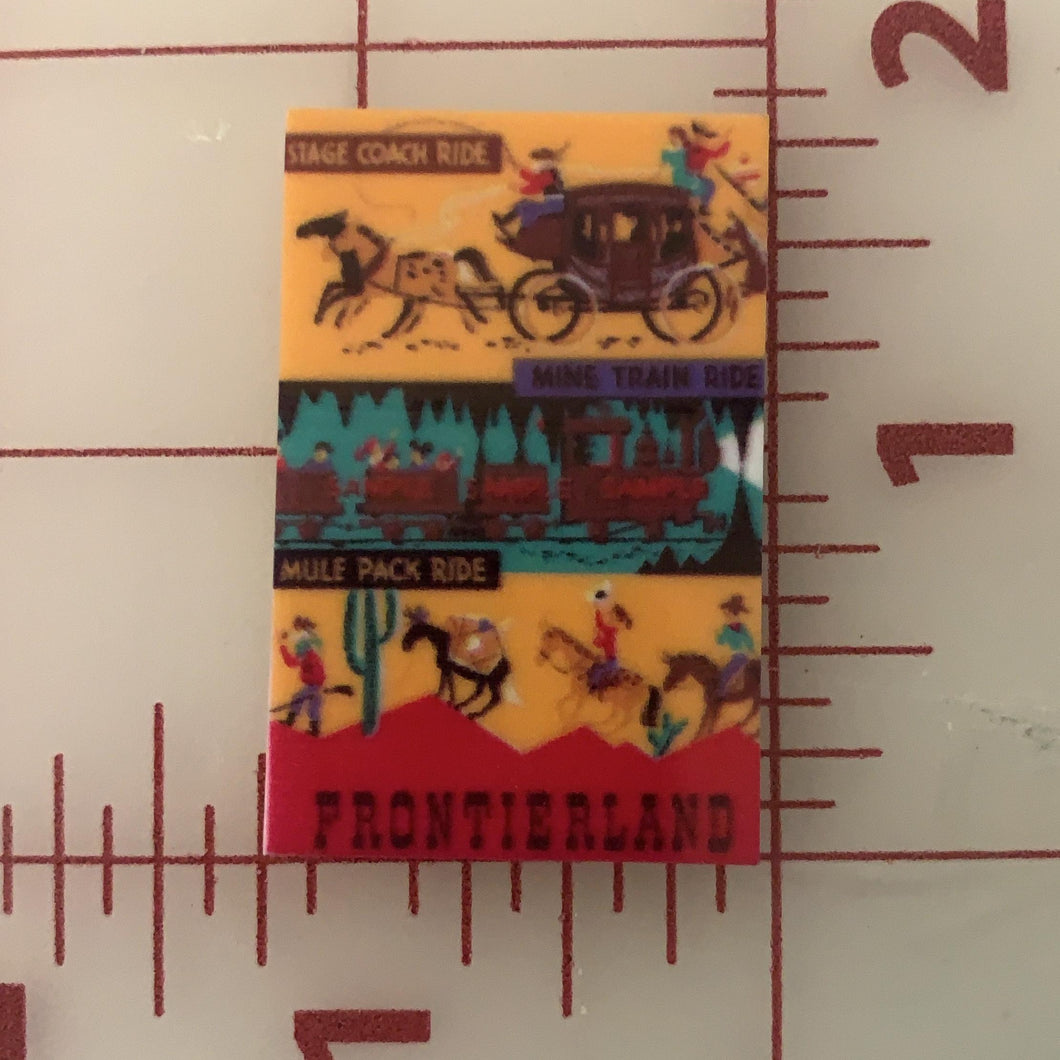 Frontierland Vintage Disney Ride Attraction Posters Flat back Printed Resin