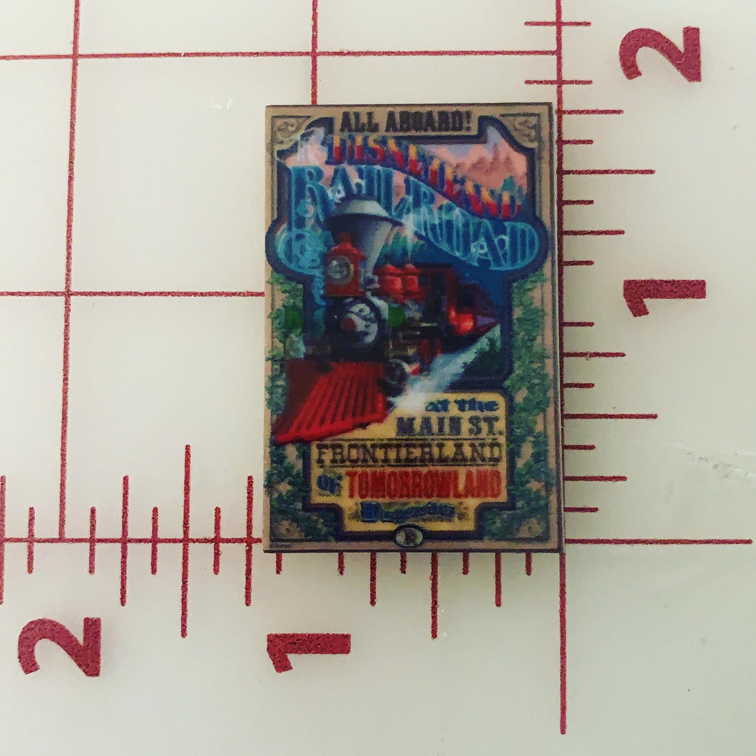 Disney Parks Railroad Ride Attraction Posters Flat back Printed Resin