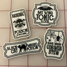 Black Widow Cob Web Stew Label Flat back Printed Resin