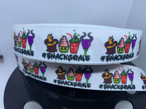 1 yard 7/8" Halloween #Snack Goals Spooky Dole Whip Grosgrain Ribbon