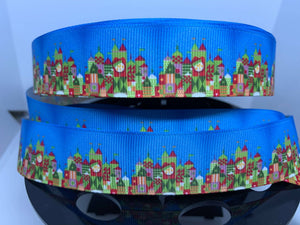 1 inch Christmas "It's a Small World" Grosgrain Ribbon Grosgrain Ribbon
