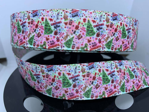 1 yard 1 inch Disney Christmas Collage Grosgrain Ribbon