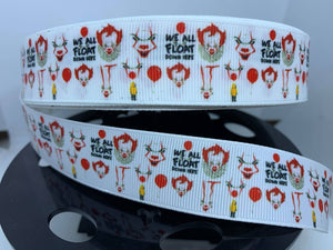 1 yard 1 inch "IT" Pennywise Killer Clown Movie Grosgrain Ribbon