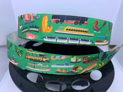 1 yard 1 inch Park Transport Grosgrain Ribbon Park Transportation