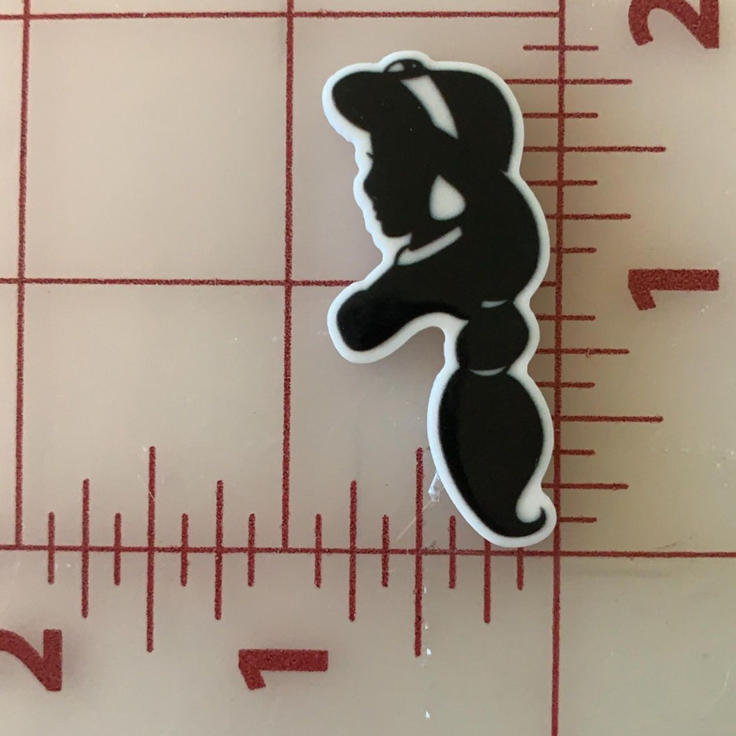 Disney Jasmine from Aladdin Silhouette Flat back Printed Resin