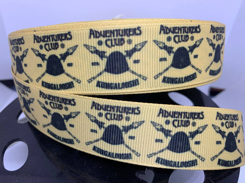 1 yard 1 inch Adventurers Club Kungaloosh!! Grosgrain Ribbon