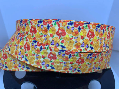 1 yard 1 inch Mickey Waffle Grosgrain Ribbon