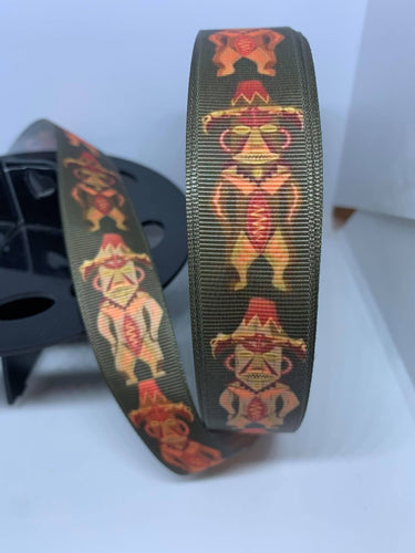 1 yard 1 inch Walt Disney's Enchanted Tiki Room Gods Vertical Print Grosgrain Ribbon