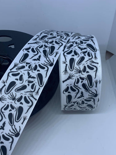 1 yard 1 1/2 SCREAM Horror Movie Lanyard Print Grosgrain Ribbon
