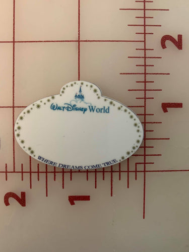 Small Walt Disney World Cast Member Name badge Flat back Printed Resin