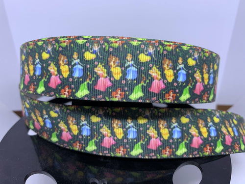 1 yard 1 inch Disney Princess Purse Print Grosgrain Ribbon