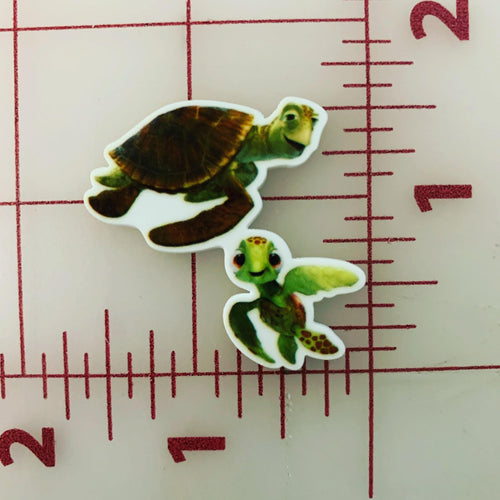 Finding Nemo Crush and Squirt the Sea Turtle Flatback Printed Resin
