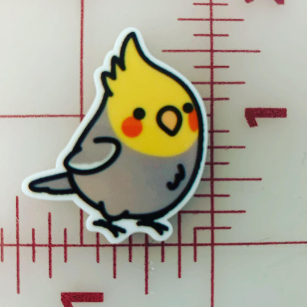 Cockatiel bird Exotic Bird Birbs Flat Back Printed Resin