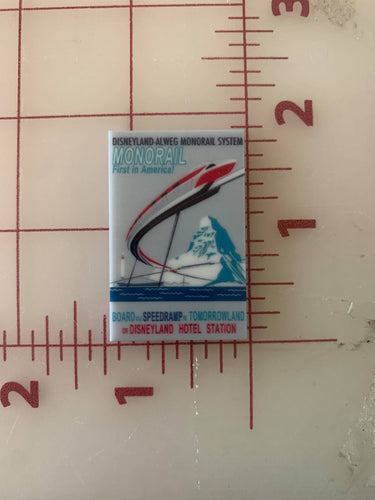 Monorail Vintage Disney Ride Attraction Posters Flat back Printed Resin