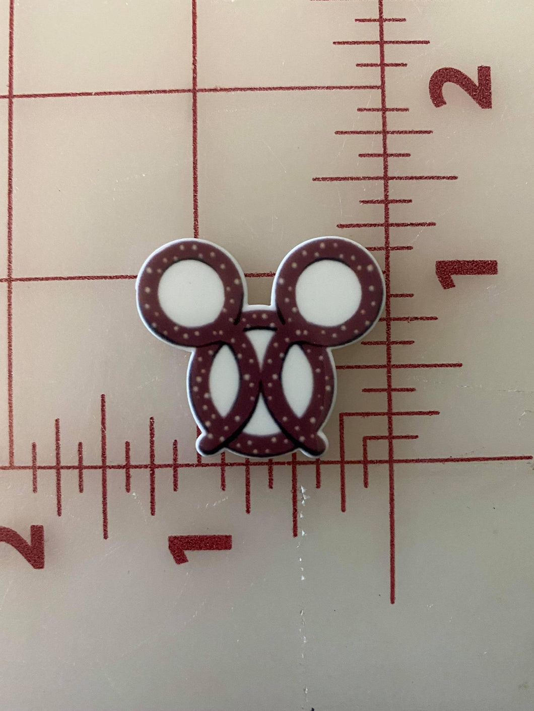 Mickey Pretzel Flat back Printed Resin