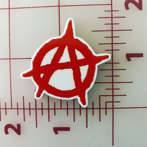 Anarchy symbol Flat Back Printed Resin