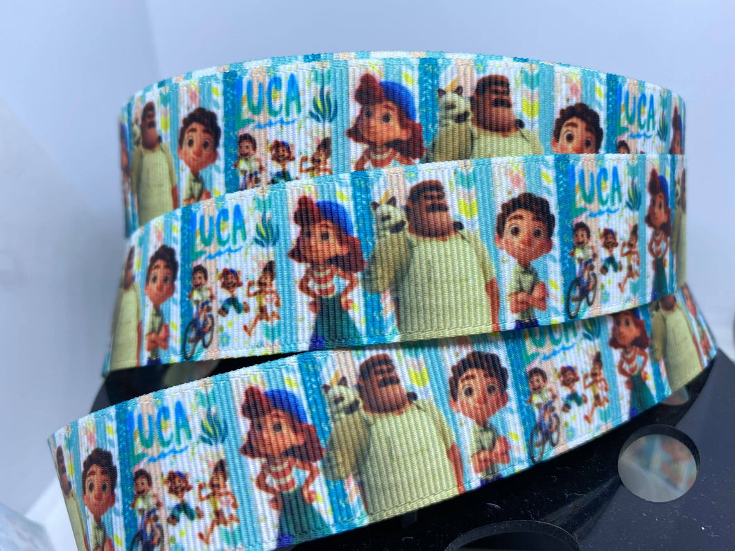 1 Yard 1 inch Disney Movie Luca Grosgrain Ribbon