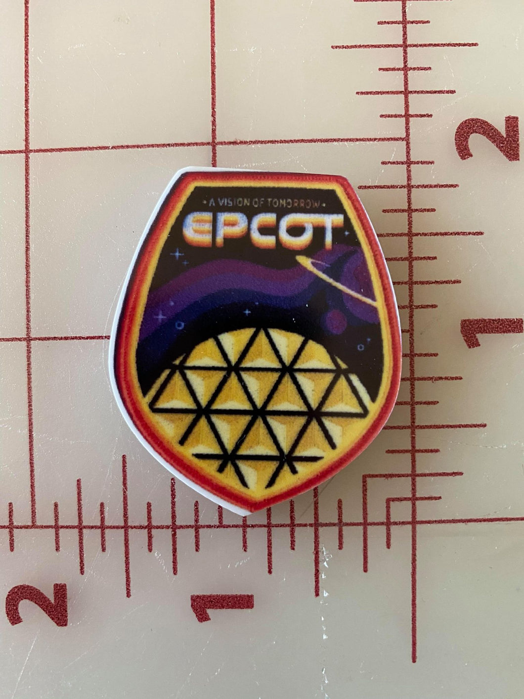 Epcot Park  Badge like Flat back Printed Resin