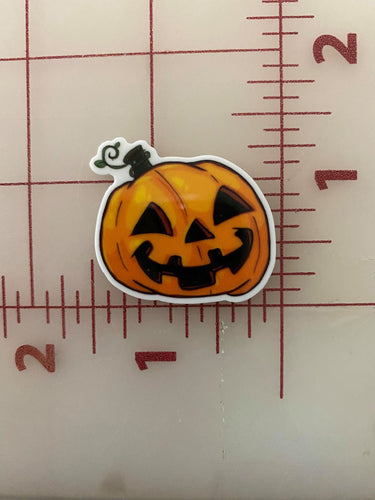 New Cute Jack o' Lantern Pumpkin Flat back Printed Resin