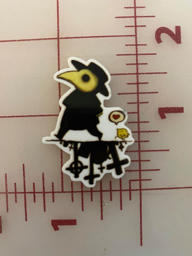 Plague doctor walking in graveyard Flat Back Printed Resin