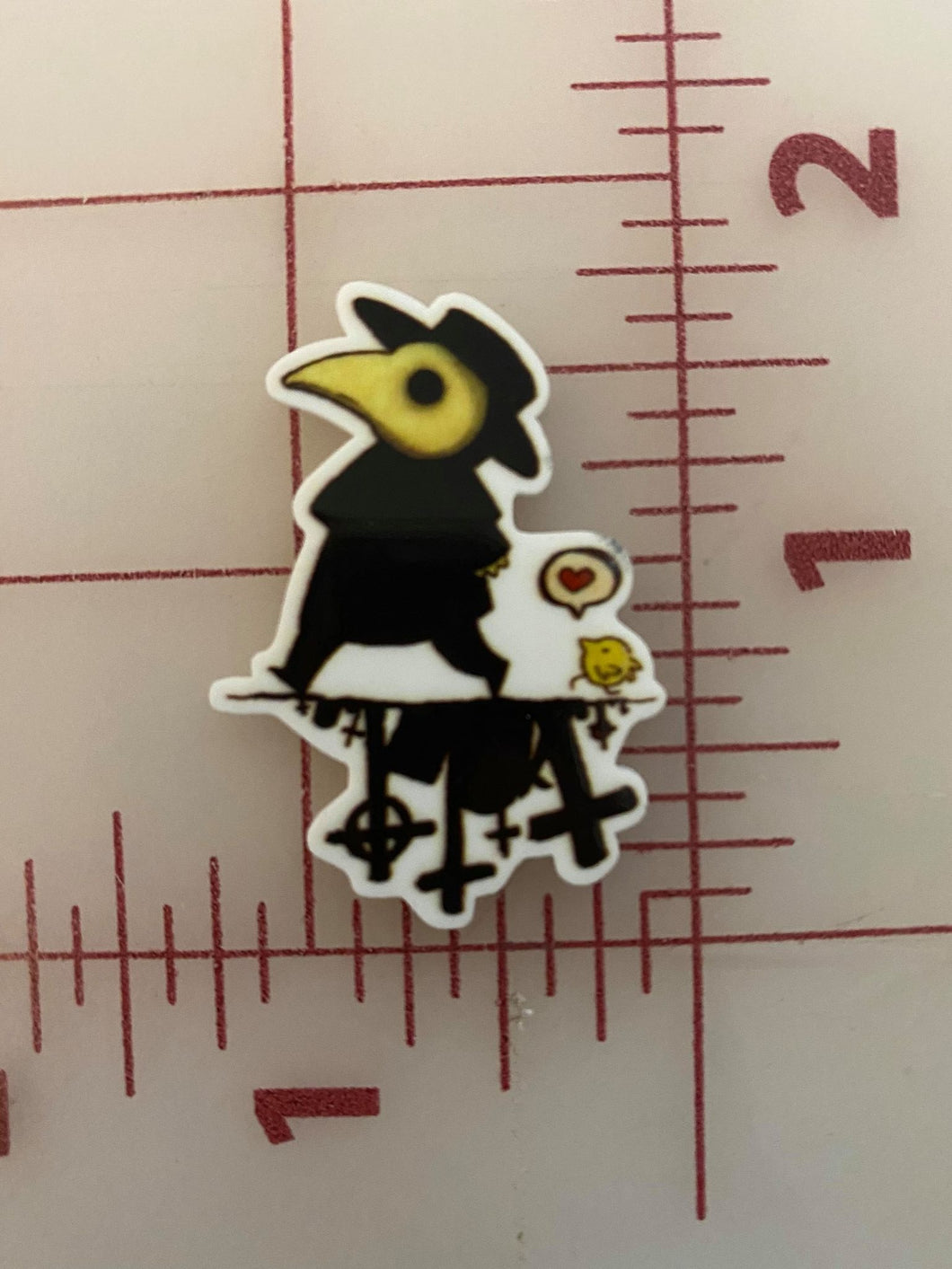 Plague doctor walking in graveyard Flat Back Printed Resin