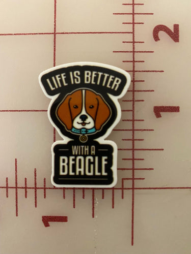 Beagle Flat back Printed Resin